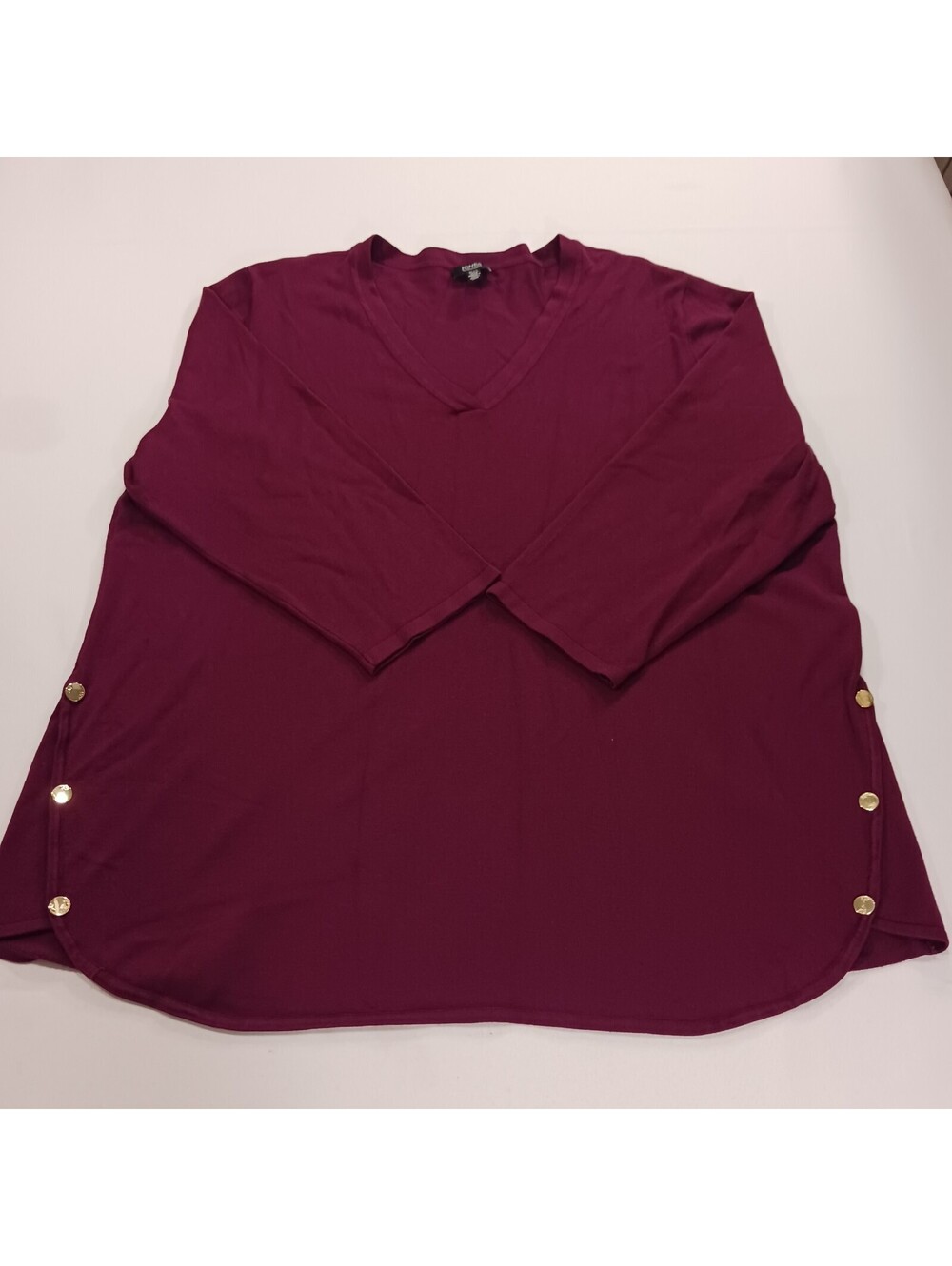 Jones New York Signature Women's Burgundy Pullover Sweatshirt Blouse Size 2XL